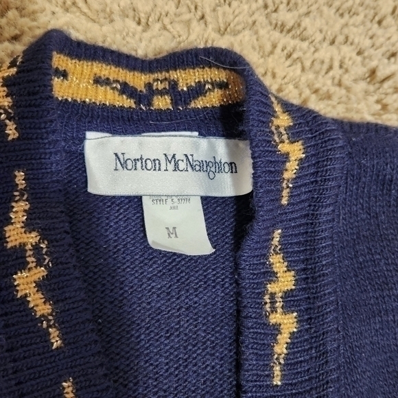 VTG Norton McNaughton Decorative Holiday Christmas Sweater Nautical Shoulder pad - Picture 5 of 9